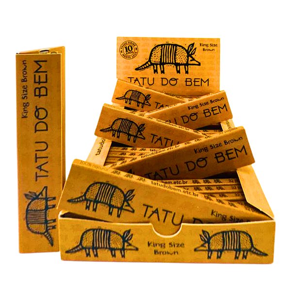 Seda Tatu Do Bem Brown King Size Marrom - Caixa Com 25 Livretos
