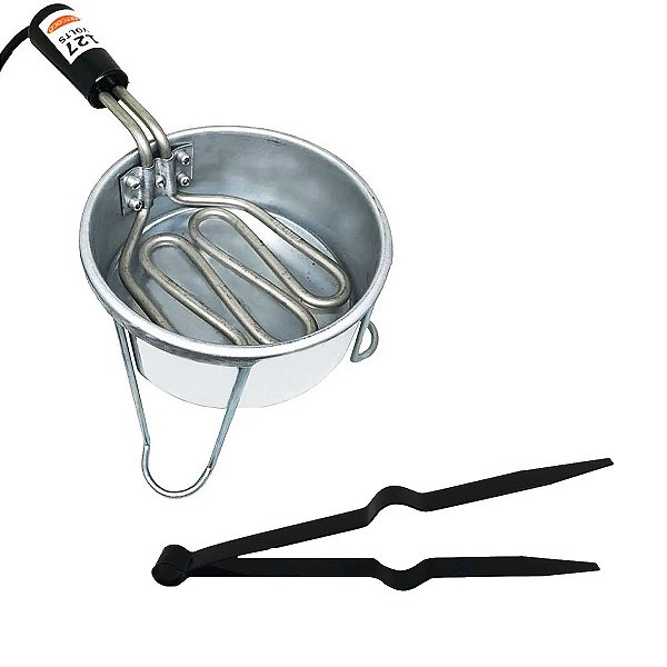 Fogareiro Panela Redondo Até 8 Carvão 110v + Pegador Preto