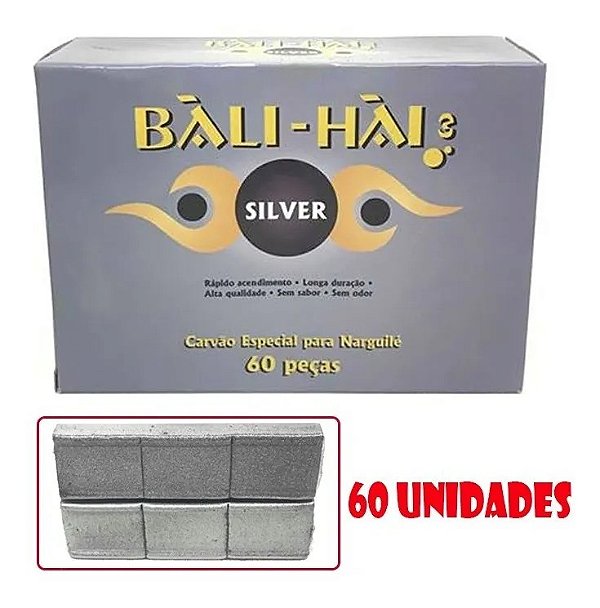 Kit 6 Caixas Carvão Bali Hai Prata Em Pastilhas