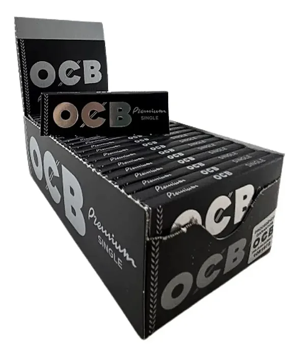 Caixa De Seda Ocb Preta Premium 69mm Single Wide