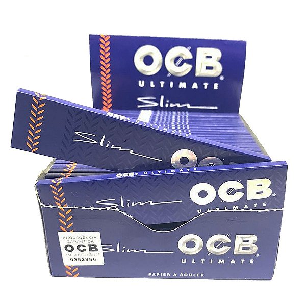 Caixa Seda Ocb Azul Ultimate Slim Ultrafina C/ 50 Livretos