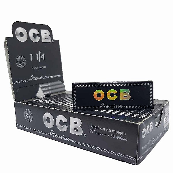 Caixa De Seda Ocb Preta Premium 1 1/4 Pequena Mini