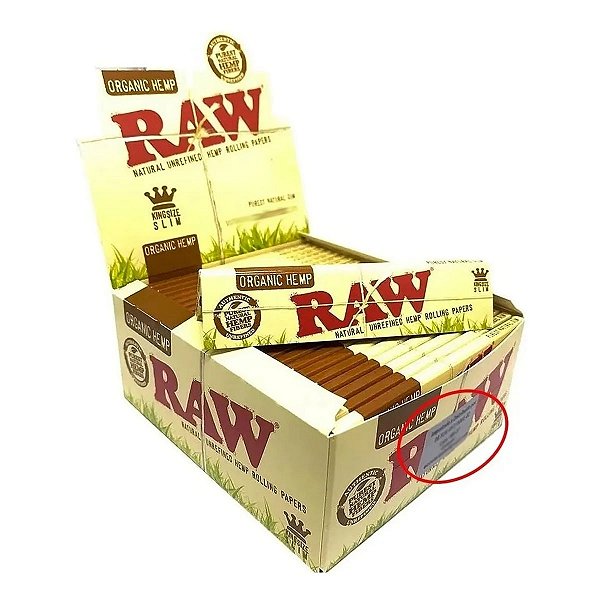 Caixa De Seda Raw Organica Original Grande King Size C/50 Livretos