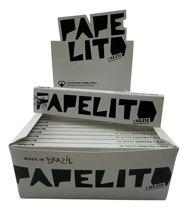 Caixa De Seda Papelito Slim Fina Branca Grande King Size
