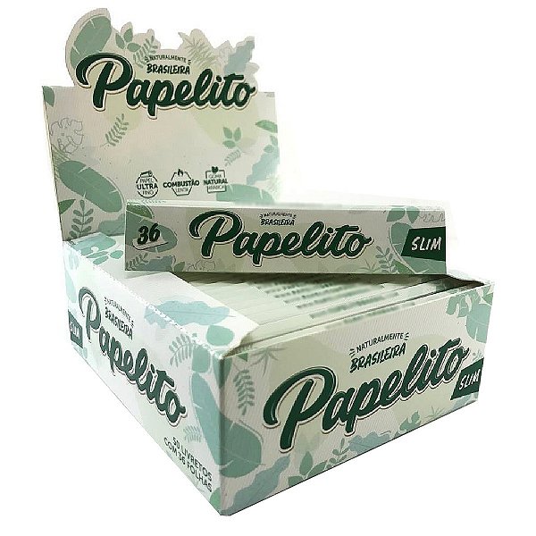 Caixa De Seda Papelito Slim Fina Branca Grande King Size