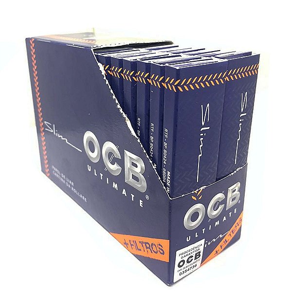 Caixa De Seda Ocb King Size Ultimate Slim + Piteira Papel