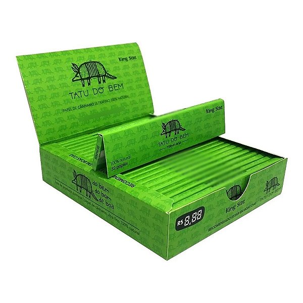 Seda Tatu Do Bem Verde King Size C/ 25 Livretos Folha Branca