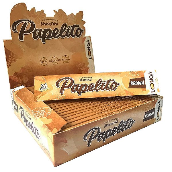 Seda Papelito Brown Marrom Longa King Size Caixa 25 Livretos