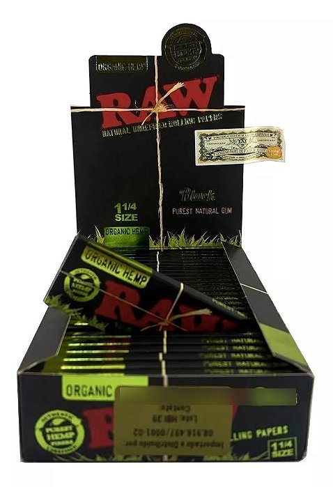 Caixa De Seda Raw Black Organica Hemp 1 1/4 Pequena