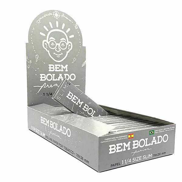 Caixa Seda Bem Bolado 1 1 /4 Pequena Prata Slim Premium Fina