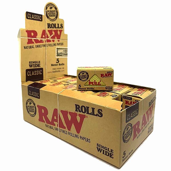Caixa Seda Raw De Rolo Rolls Classic Sw 5 Mts Com 24 Rolos