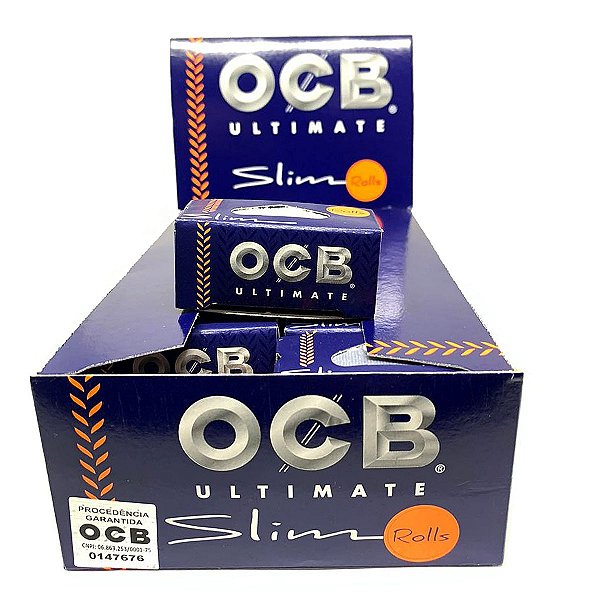 Caixa De Seda Ocb Rolls De Rolo Ultimate Azul Original C/ 24 Rolos