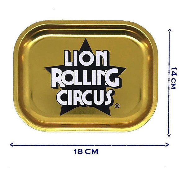 Bandeja Lion Circus Dourada De Metal Pequena 18 Cm
