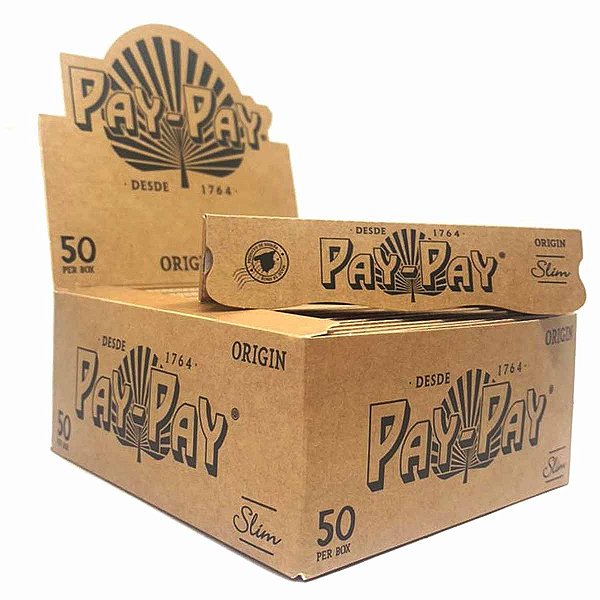 Caixa De Seda Pay Pay Brown Folha Marrom King Size Fina Slim