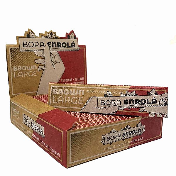 Caixa Seda Bora Enrolá Brown Marrom Large 26 Livretos King Size