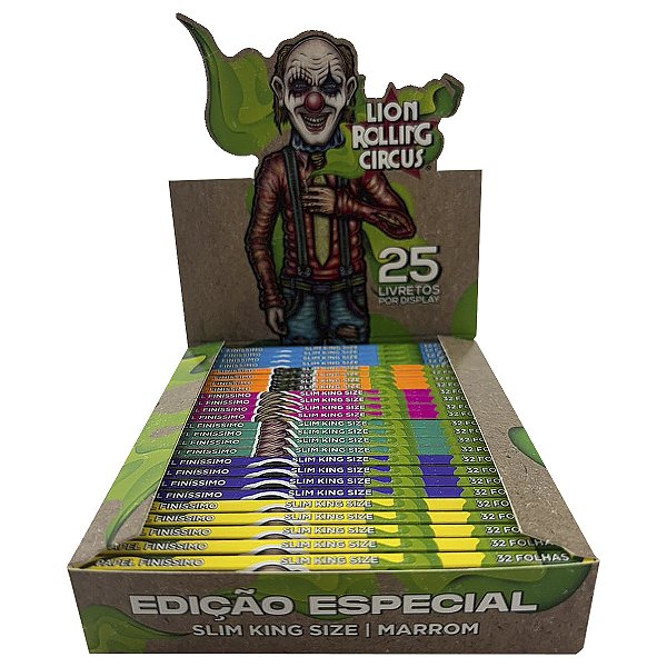 Caixa Seda Lion Circus Brown Folha Marrom Grande C/ 25 Livretos