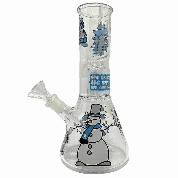 Bong Vidro Ice Percolator Stcikers Squadafum Várias Cores
