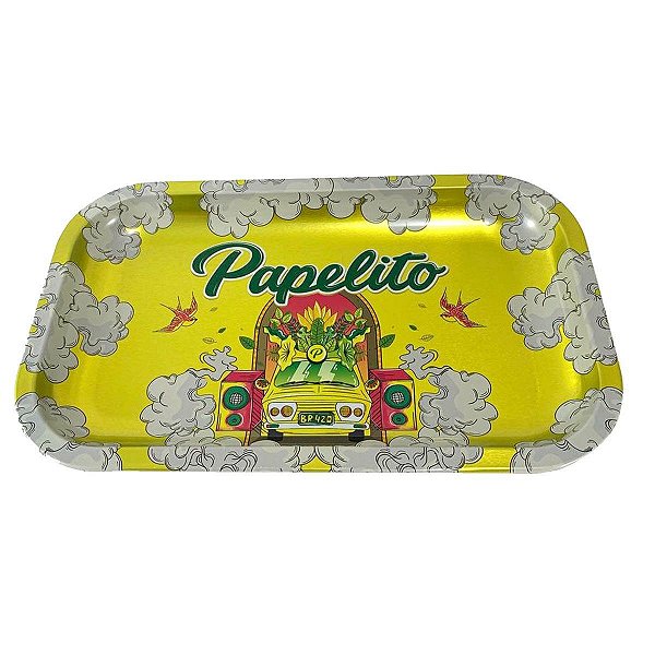 Bandeja De Metal Papelito Media 27x16 Cm Diversas Cores