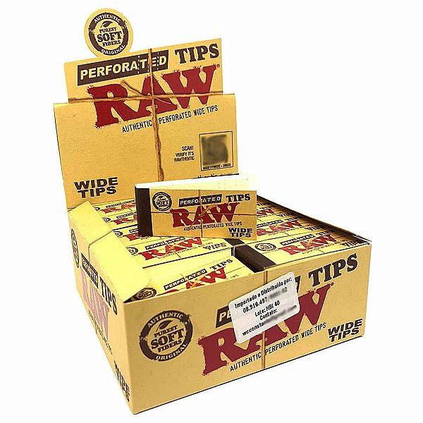 Caixa Piteira Papel Raw Classica Perforated Wide Original
