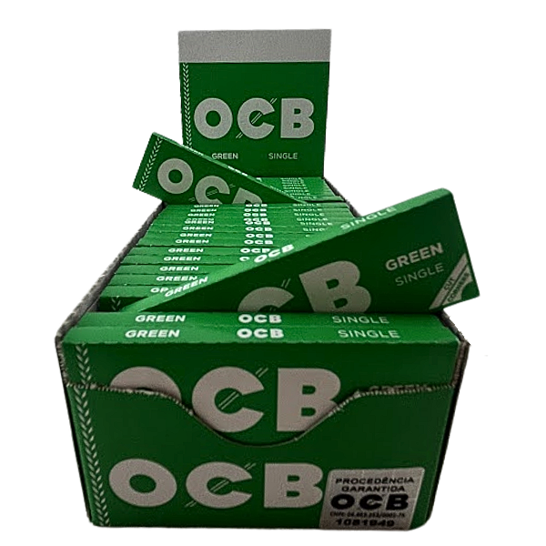 Caixa De Seda Ocb Green Verde Nº 8 Single Wide C/50 Livretos
