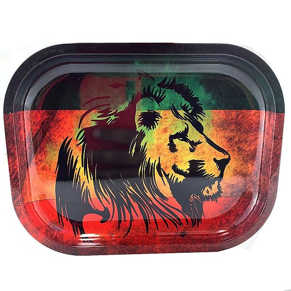 Bandeja Leão Metal Retangular Pequena 18x14 CM