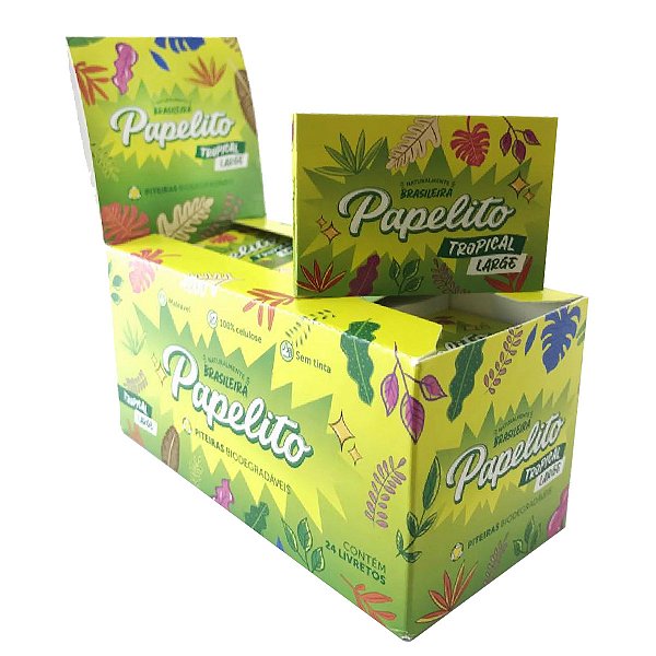 Caixa Piteira Papel Papelito Colorida Large Biodegradável
