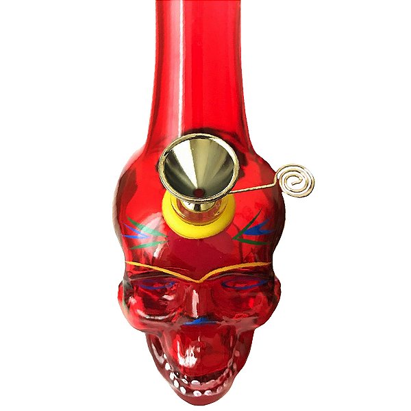 Bong De Vidro Reforçado Caveira Grande D&K Glass Colorida