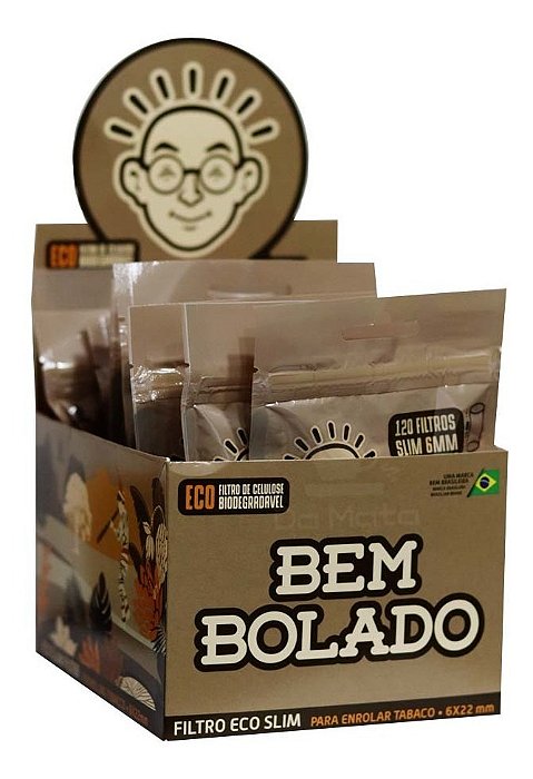 Filtro Bem Bolado Slim Biodegradável 6x15mm Caixa Atacado