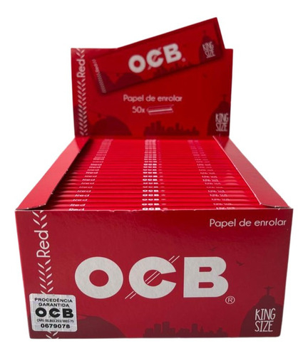Caixa De Seda Ocb Red King Size Atacado Tabacaria C/50 Un