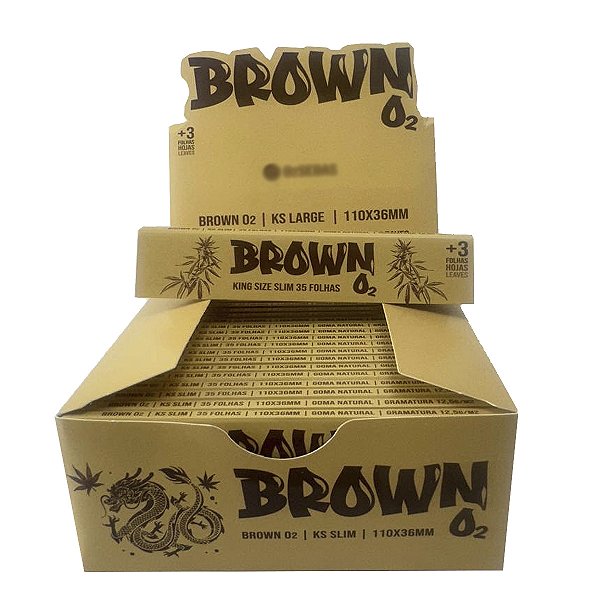 Caixa De Seda O2 King Size Brown Com 50 Livretos
