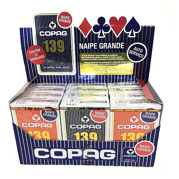 Caixa De Baralho Copag Naipe Grande 139 12 Jogos Cartas De Alta Qualidade Original