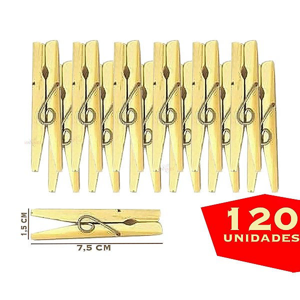 Prendedor Madeira Para Roupa Kit 120 Unidades - Pequeno