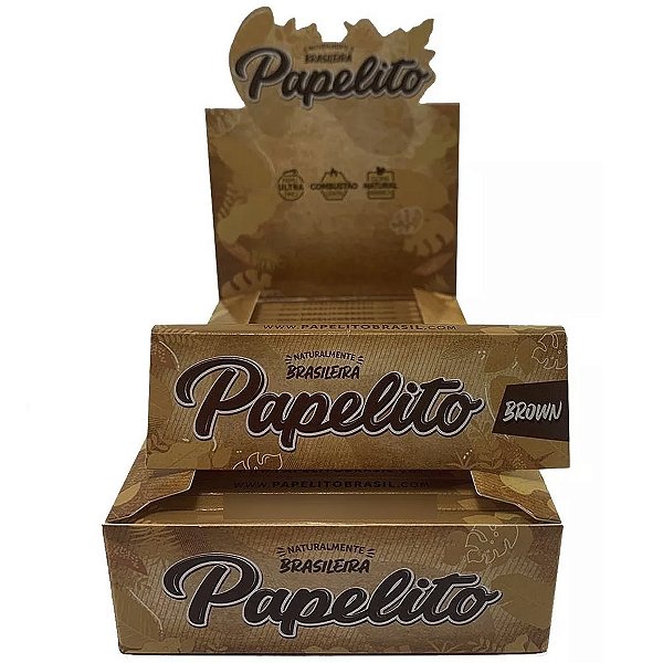 Caixa De Seda Papelito Brown Mini Size 25 Livretos