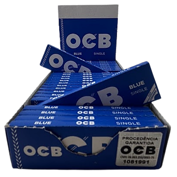 Caixa Seda OCB Blue N°8 Mini Size - 25 Livretos