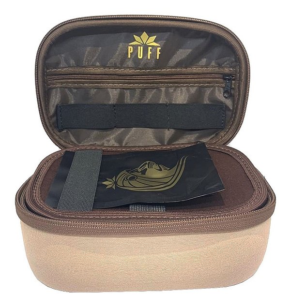 Case Bag Puff Life Pro Grande Bege Armazenamento Anti Odor