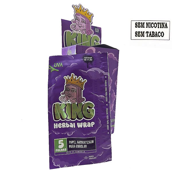 Caixa De Seda King Blunt Sabor Uva C/ 25 Unidades