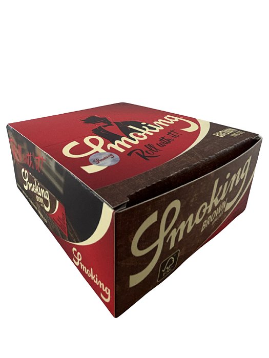 Caixa De Seda Smoking King Size Brown Marrom - Display c/ 50 Livretos