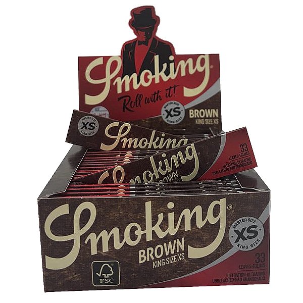 Caixa De Seda Smoking Brown King Size XS Slim C/ 50 Livretos