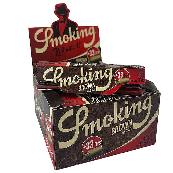 Caixa De Seda Smoking King Size Brown Com Piteira - 24 Livretos
