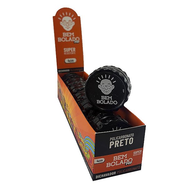 Caixa De Dichavador Bem Bolado Triturador Policarbonato Preto 4cm