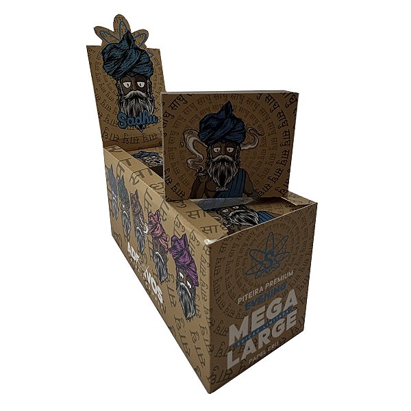 Caixa De Piteira Sadhu Mega Large Brown - 24 Livretos C/ 51 Piteiras