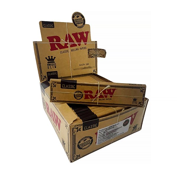 Caixa De Seda Raw Classica King Size Slim Original Com Selo 50 Livretos Ed. 20Anos