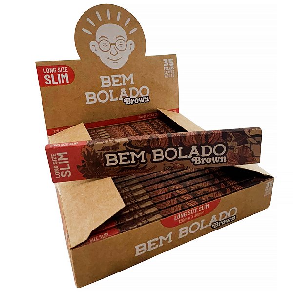 Caixa Seda Bem Bolado Brown Longa Size Display C/ 24 Livretos