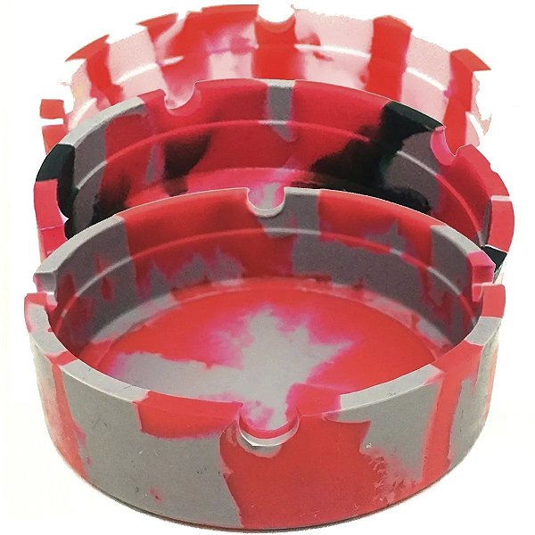 Kit 3 Cinzeiro Silicone Redondo Barato Resistente Ao Calor