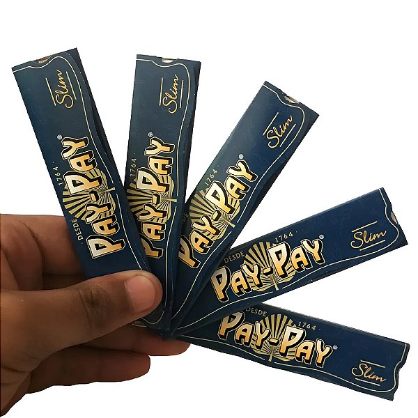 Kit 5 Livretos De Seda Pay Pay Slim Classica Azul King Size