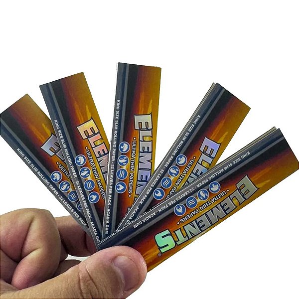 Kit 5 Seda Elements Original Azul King Size Slim Fina