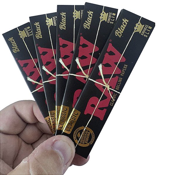 Kit 5 Livretos Raw Black Preta King Size C/ 32 Folhas Grande