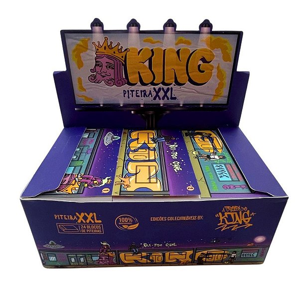 Caixa Piteira King Paper King XXL - 24 Livretos - 95x50 mm