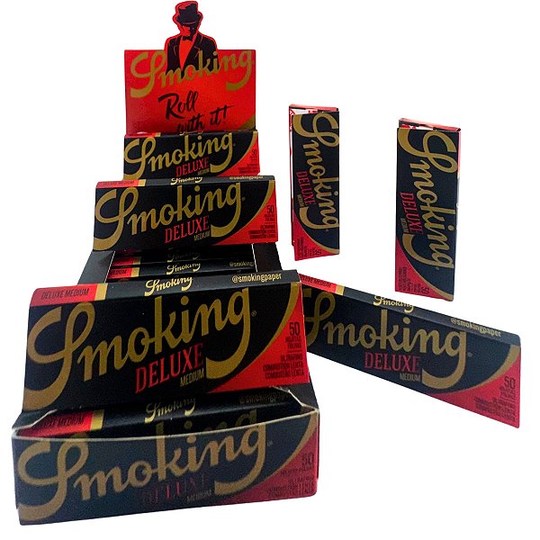 Seda Smoking Caixa Preta Deluxe Mini Size - 1 1/4 - 25 Livretos