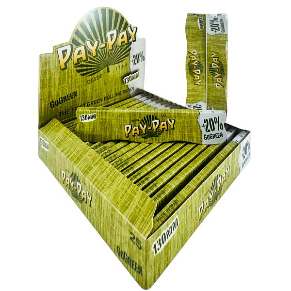 Caixa de Seda Pay Pay Go Green Longa Verde Ultrafina - 130 mm